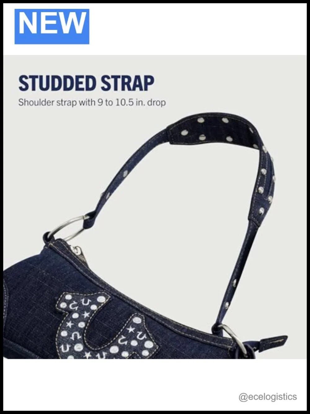 True Religion Mini Denim Shoulder Bag Satchel Purse - Cotton Polyester